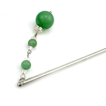 Natural Green Aventurine Hair Stick 5 In Long